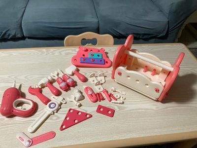 Montessori Kids Tool Box Set — DIY Building Toy Kit with 200 Pieces photo by Michelle S.: Such a great Montessori-style…