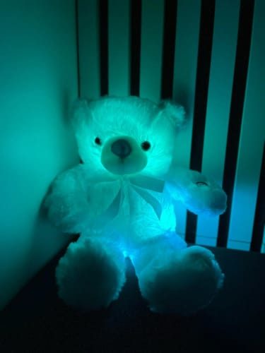 Glow Bear Teddy photo by Sarah L.: Beautiful and gives a lot of light and changes color. M Love