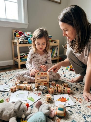 Montessori Wooden Spelling Game — Kids Word Builder with Flash Cards photo by Delice M.: My 4-year-old actually asks to…